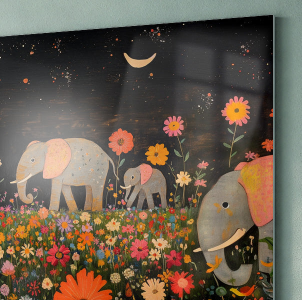 Elephant Family Floral African American canvas print view 22