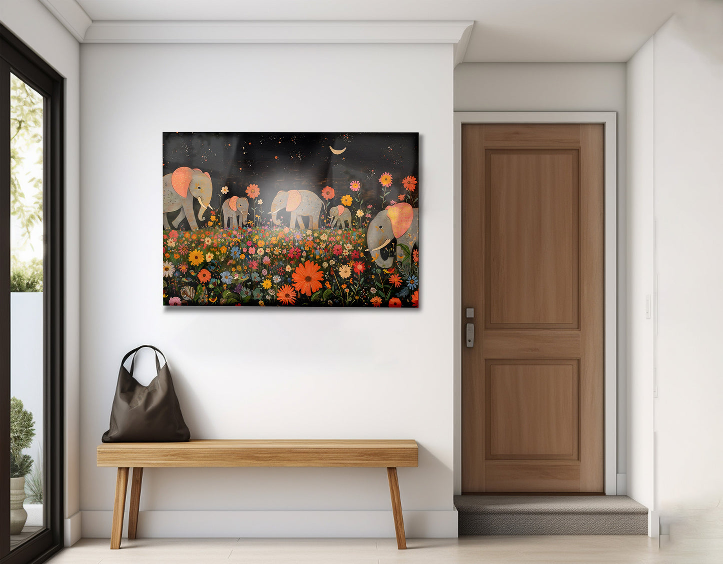 Elephant Family Floral African American canvas print view 23
