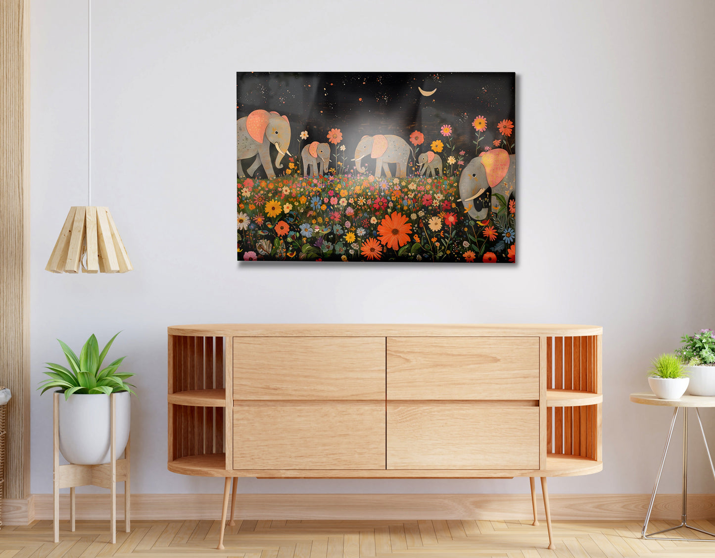 Elephant Family Floral African American canvas print view 20