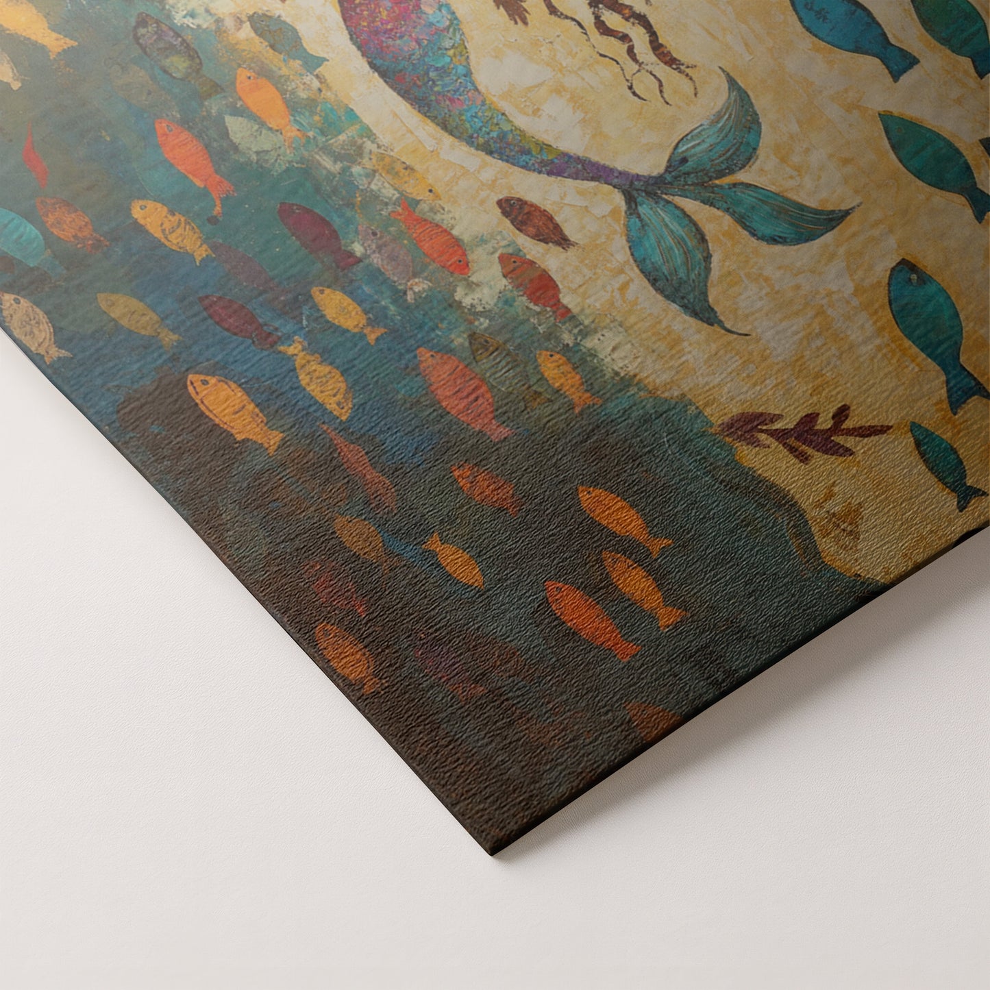 Black Mermaid Ocean Sunset Caribbean wall art artwork by MoomZee Artwork