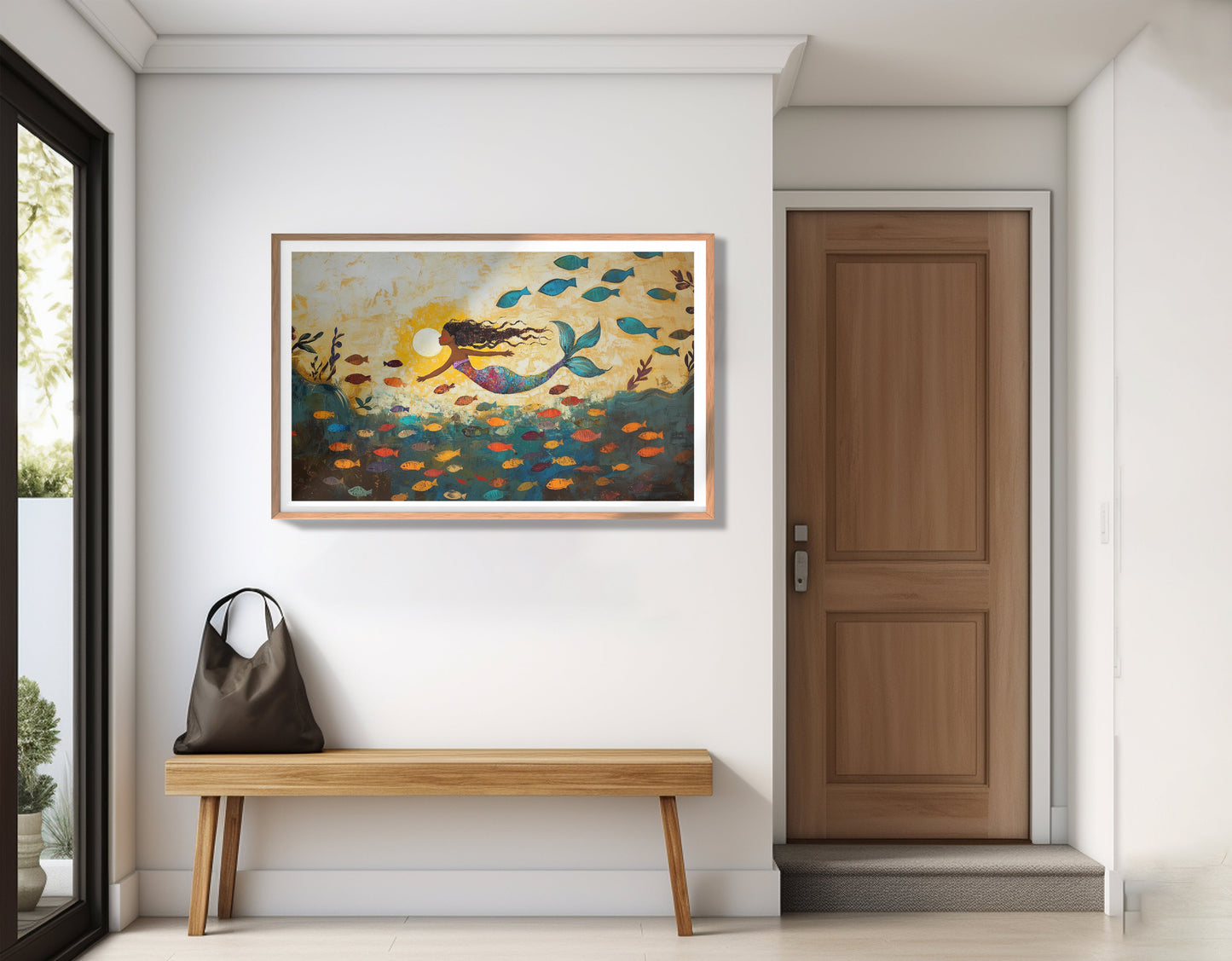 Black Mermaid Ocean Sunset Caribbean wall art view 83