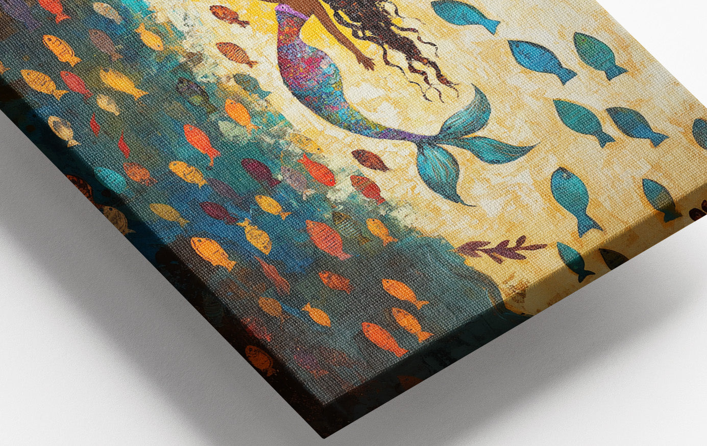 Black Mermaid Ocean Sunset Caribbean wall art view 16