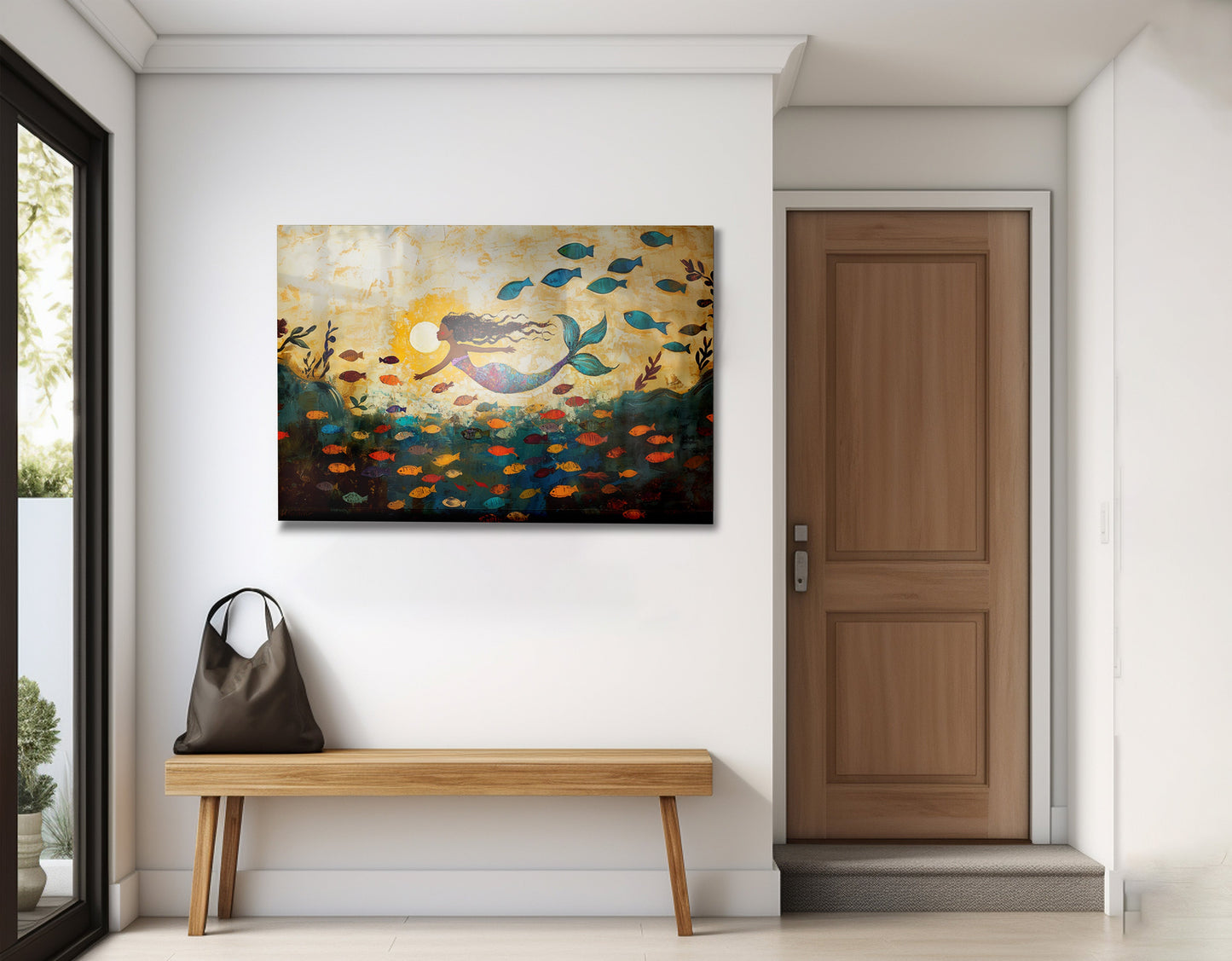 Black Mermaid Ocean Sunset Caribbean wall art view 23