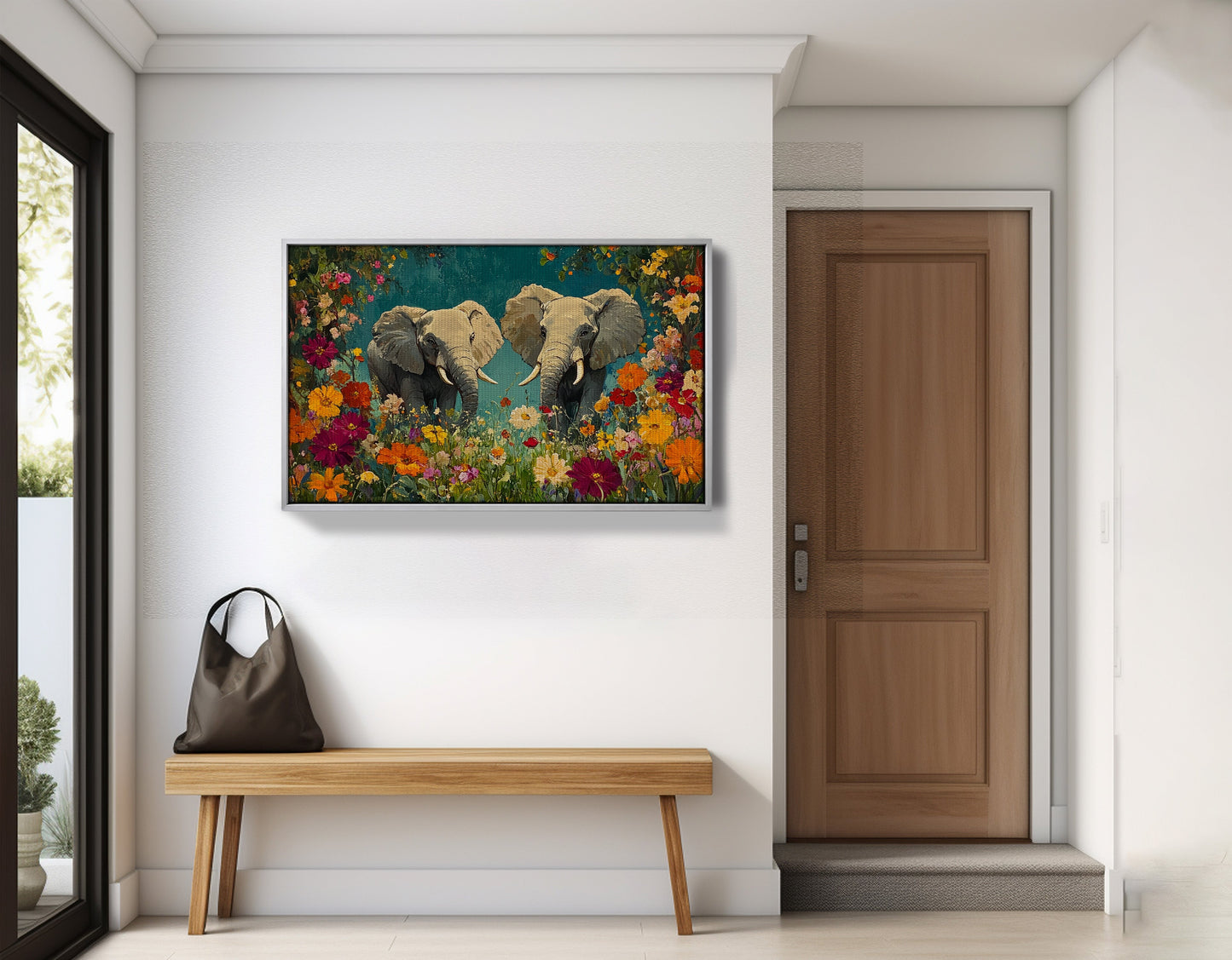 Elephant Pair Floral African American canvas print view 59