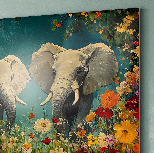 Elephant Pair Floral African American canvas print view 22