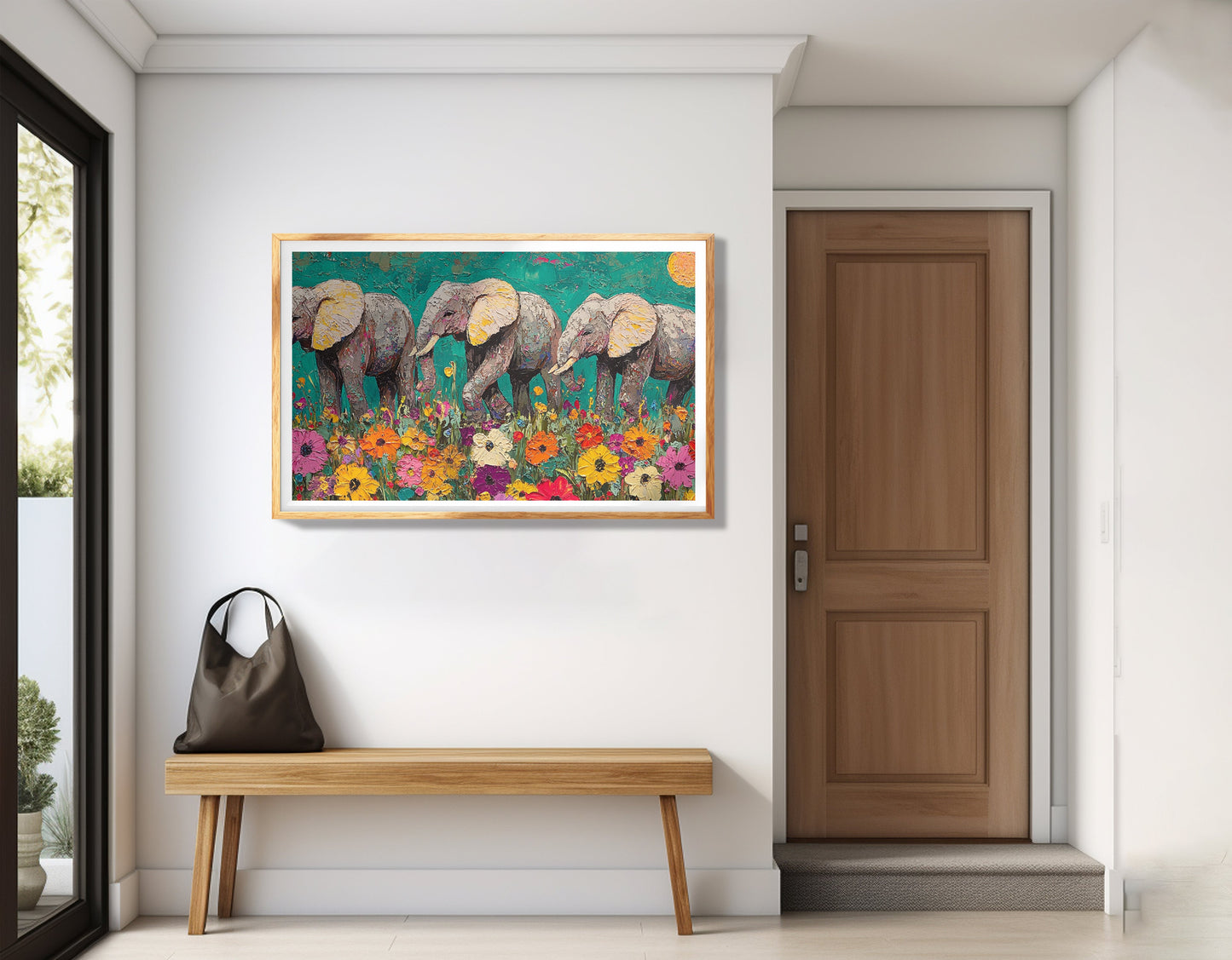 Colorful Elephant Family African American canvas print view 77