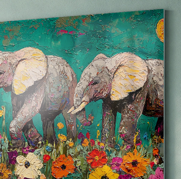 Colorful Elephant Family African American canvas print view 22