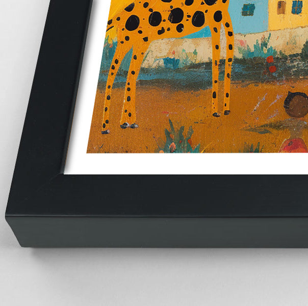 Giraffe Village Folk African American canvas print view 70