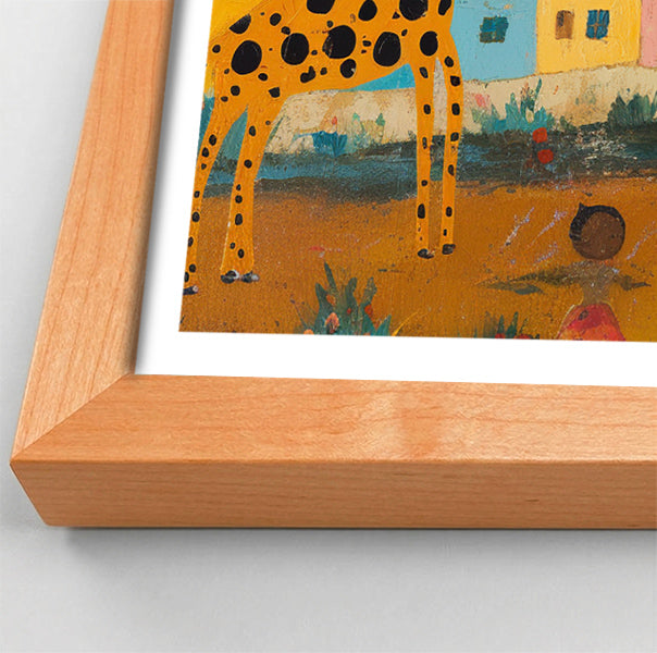 Giraffe Village Folk African American canvas print view 82