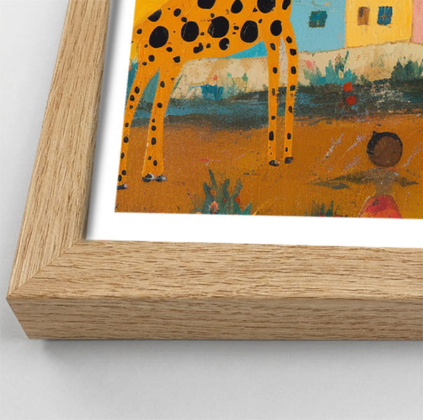 Giraffe Village Folk African American canvas print view 76