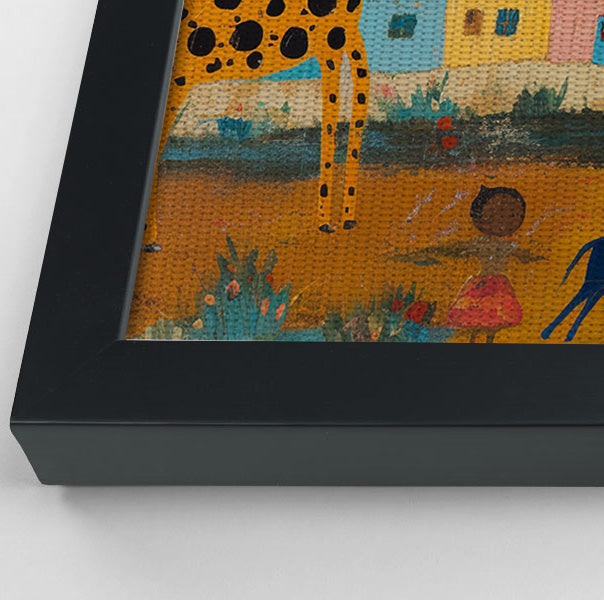 Giraffe Village Folk African American canvas print view 28