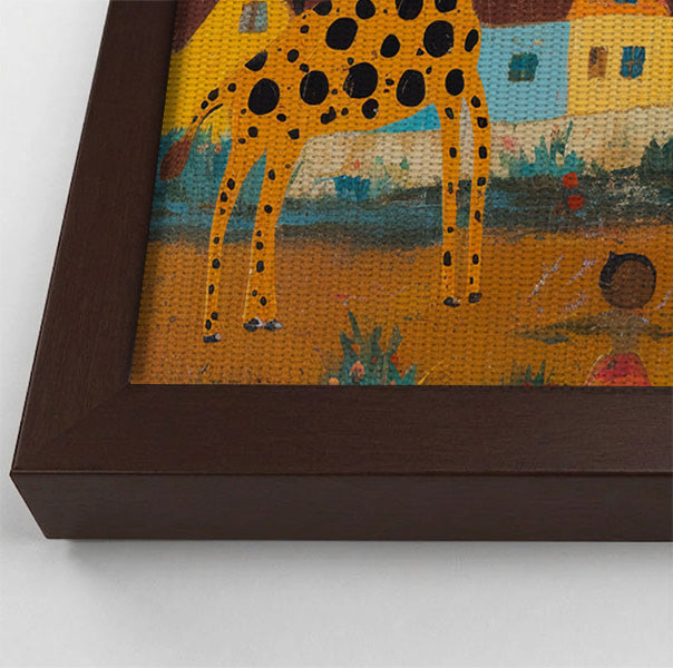 Giraffe Village Folk African American canvas print view 34