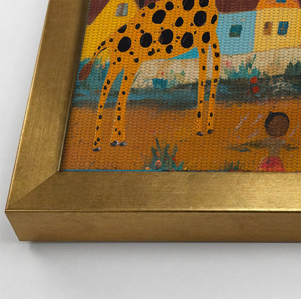 Giraffe Village Folk African American canvas print view 40