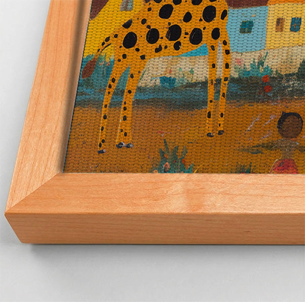 Giraffe Village Folk African American canvas print view 46