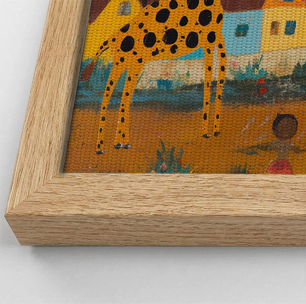 Giraffe Village Folk African American canvas print view 52