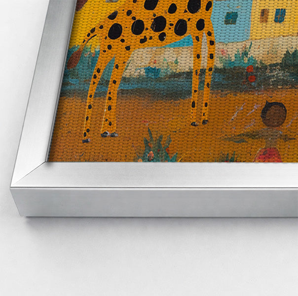 Giraffe Village Folk African American canvas print view 58