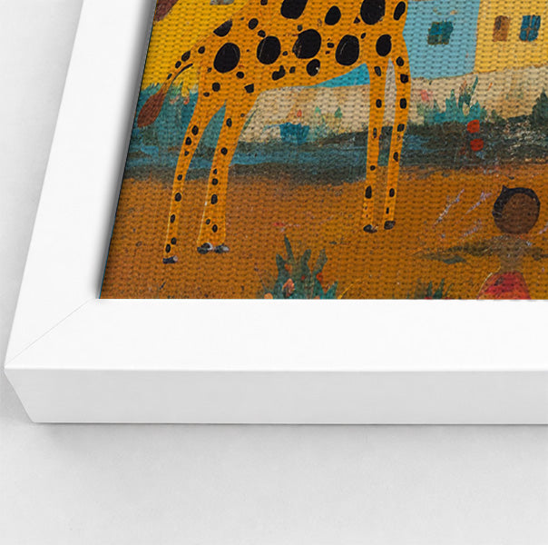 Giraffe Village Folk African American canvas print view 64