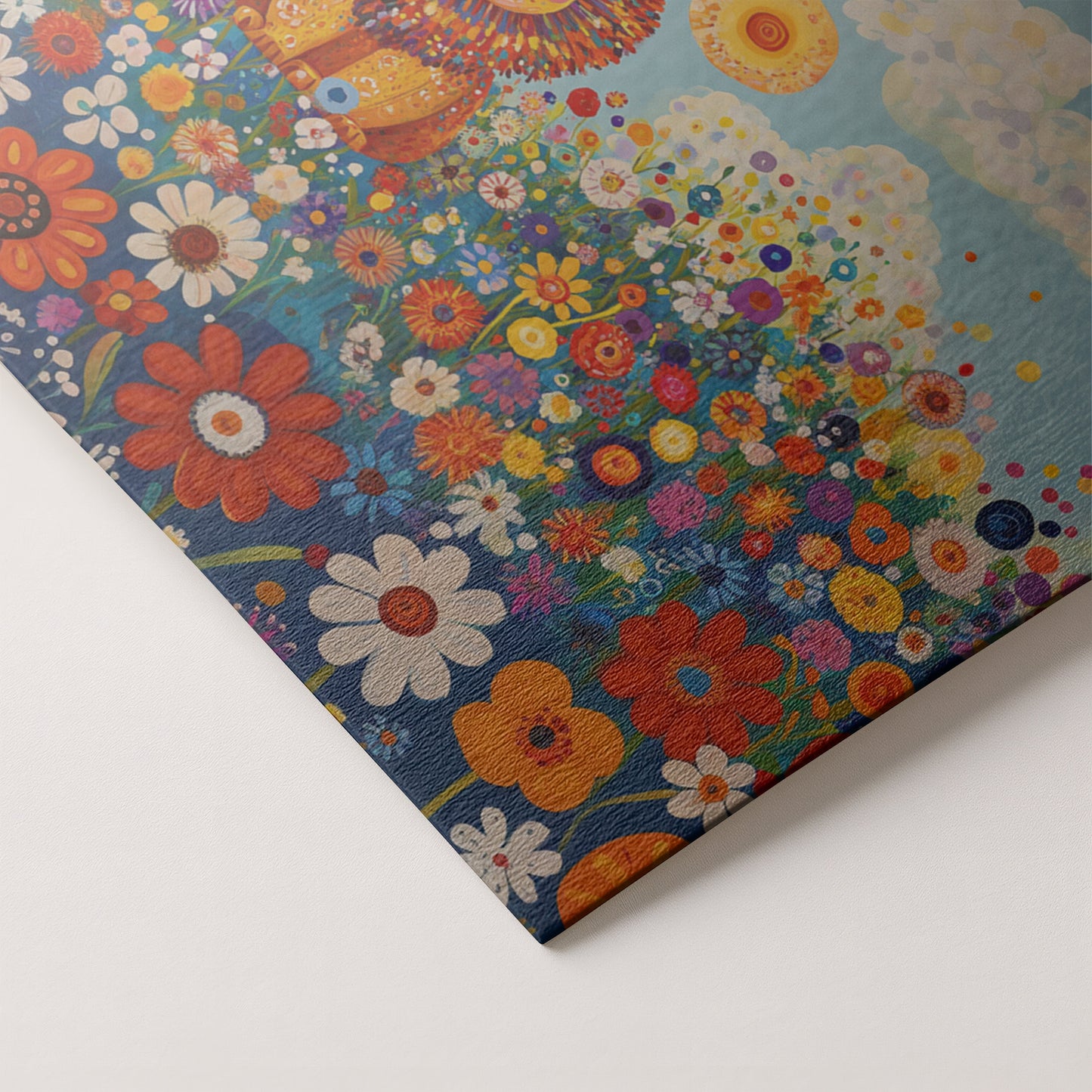 Lion in Wildflowers African American canvas print artwork by MoomZee Artwork