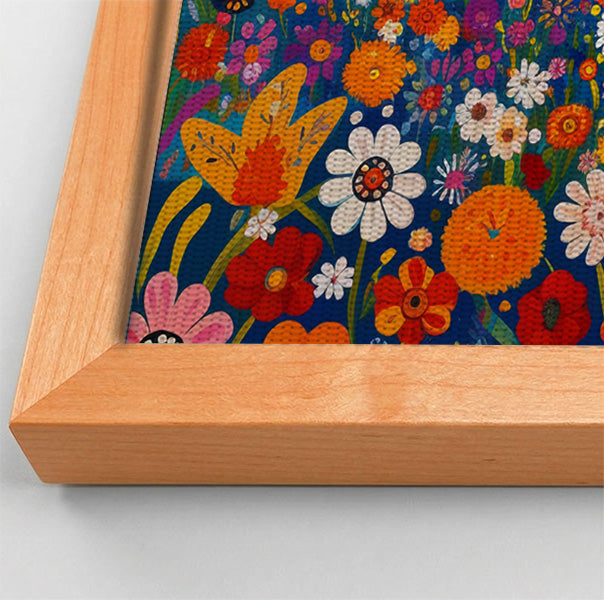 Lion in Wildflowers African American canvas print view 46
