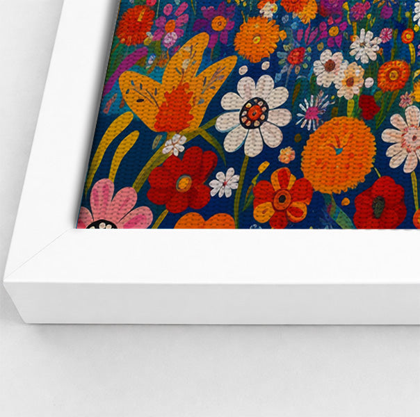 Lion in Wildflowers African American canvas print view 64
