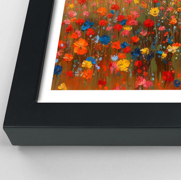 Elephants in Wildflower Field Black African American canvas print view 70