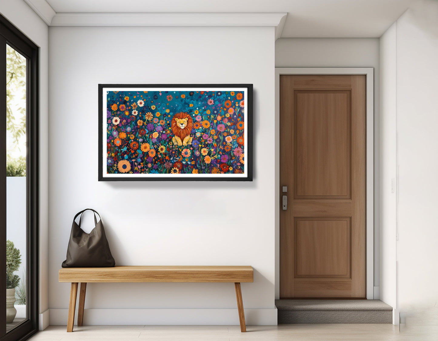 Lion Wildflower Folk Black African American canvas print view 71