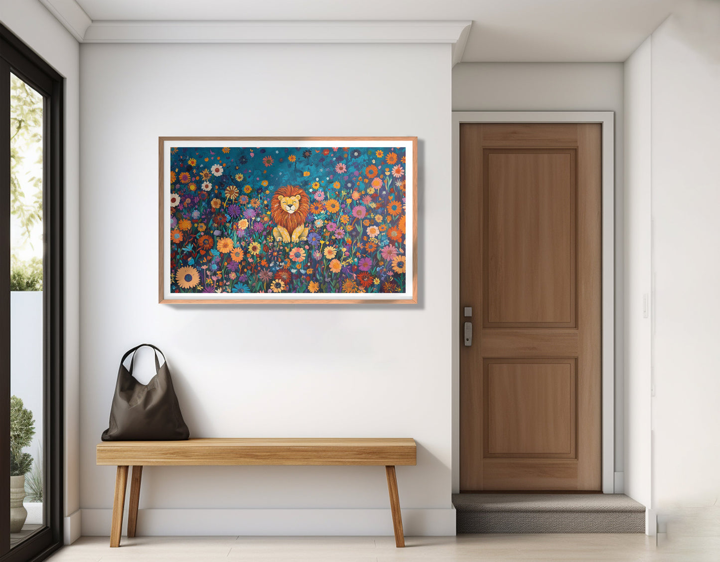 Lion Wildflower Folk Black African American canvas print view 83