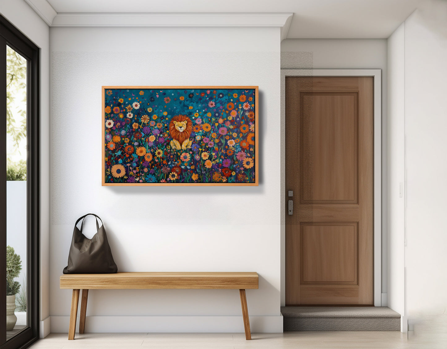 Lion Wildflower Folk Black African American canvas print view 47