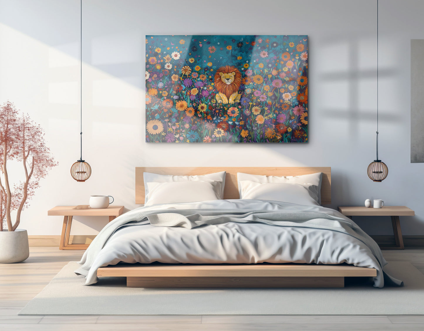 Lion Wildflower Folk Black African American canvas print view 21