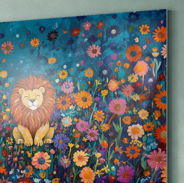 Lion Wildflower Folk Black African American canvas print view 22
