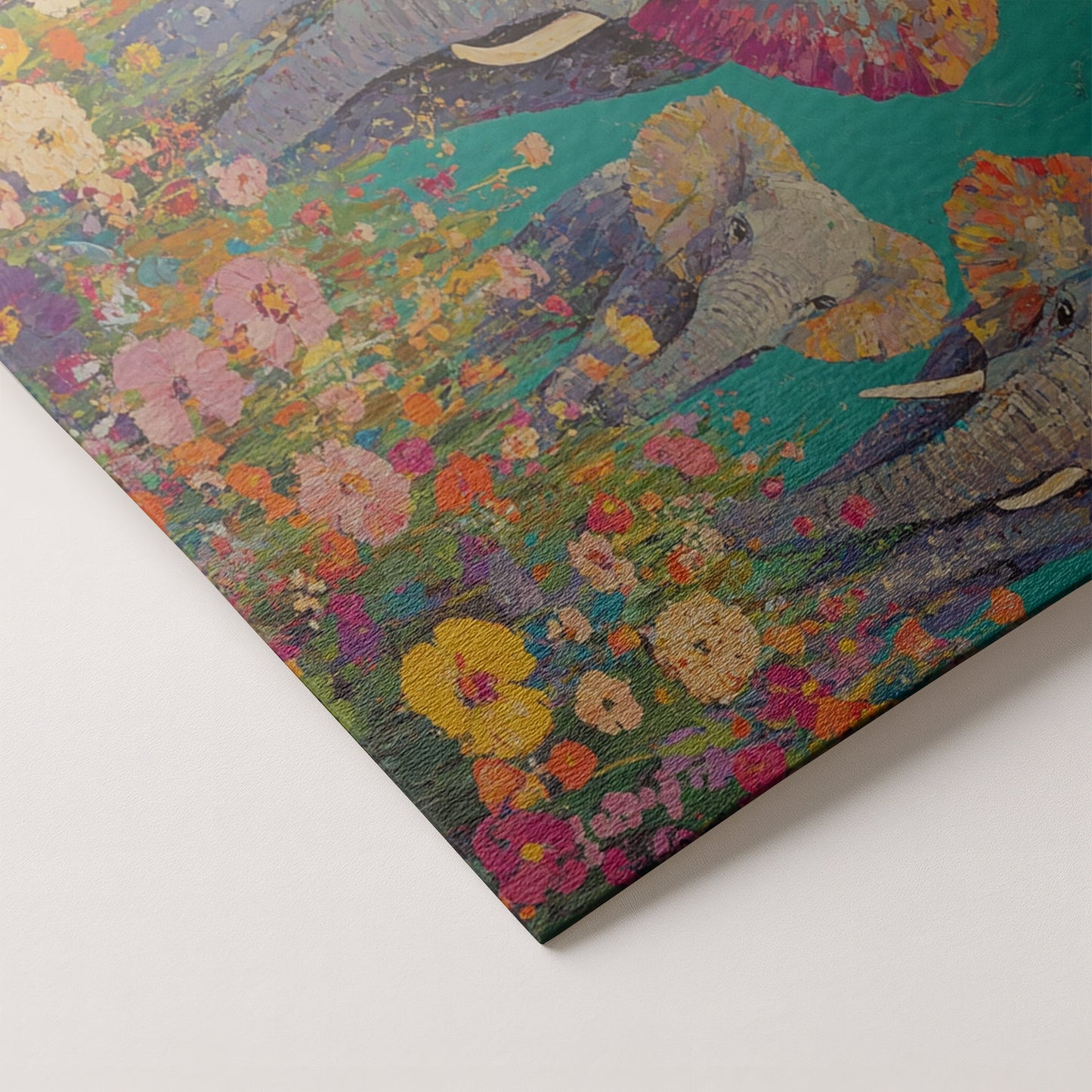 Elephant Floral Safari African American canvas print artwork by MoomZee Artwork