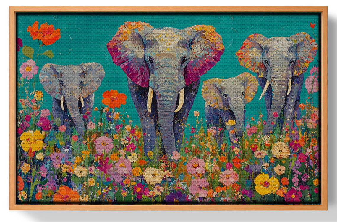 Elephant Floral Safari African American canvas print view 43
