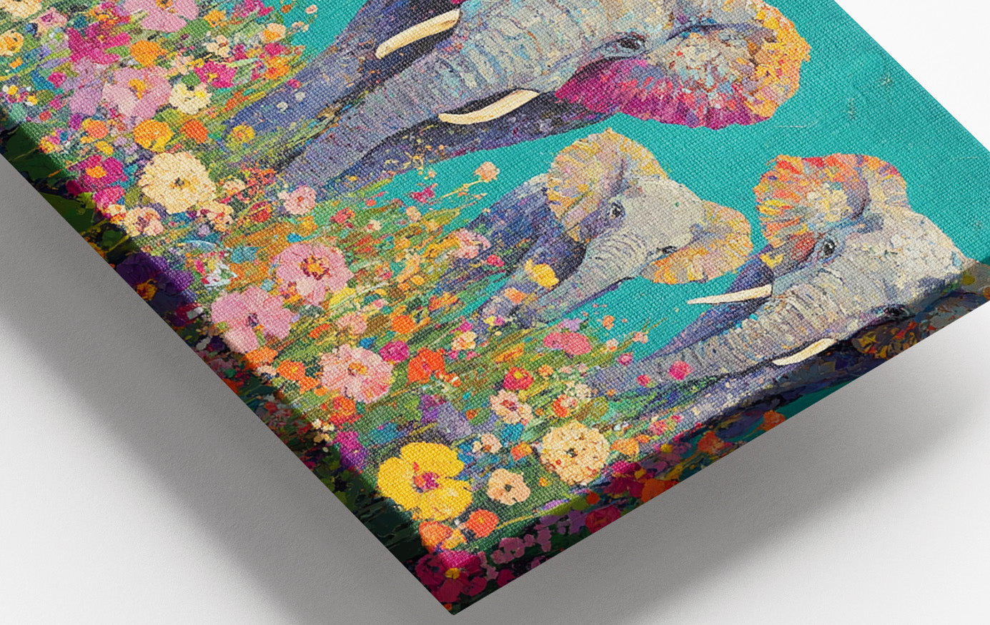 Elephant Floral Safari African American canvas print view 16