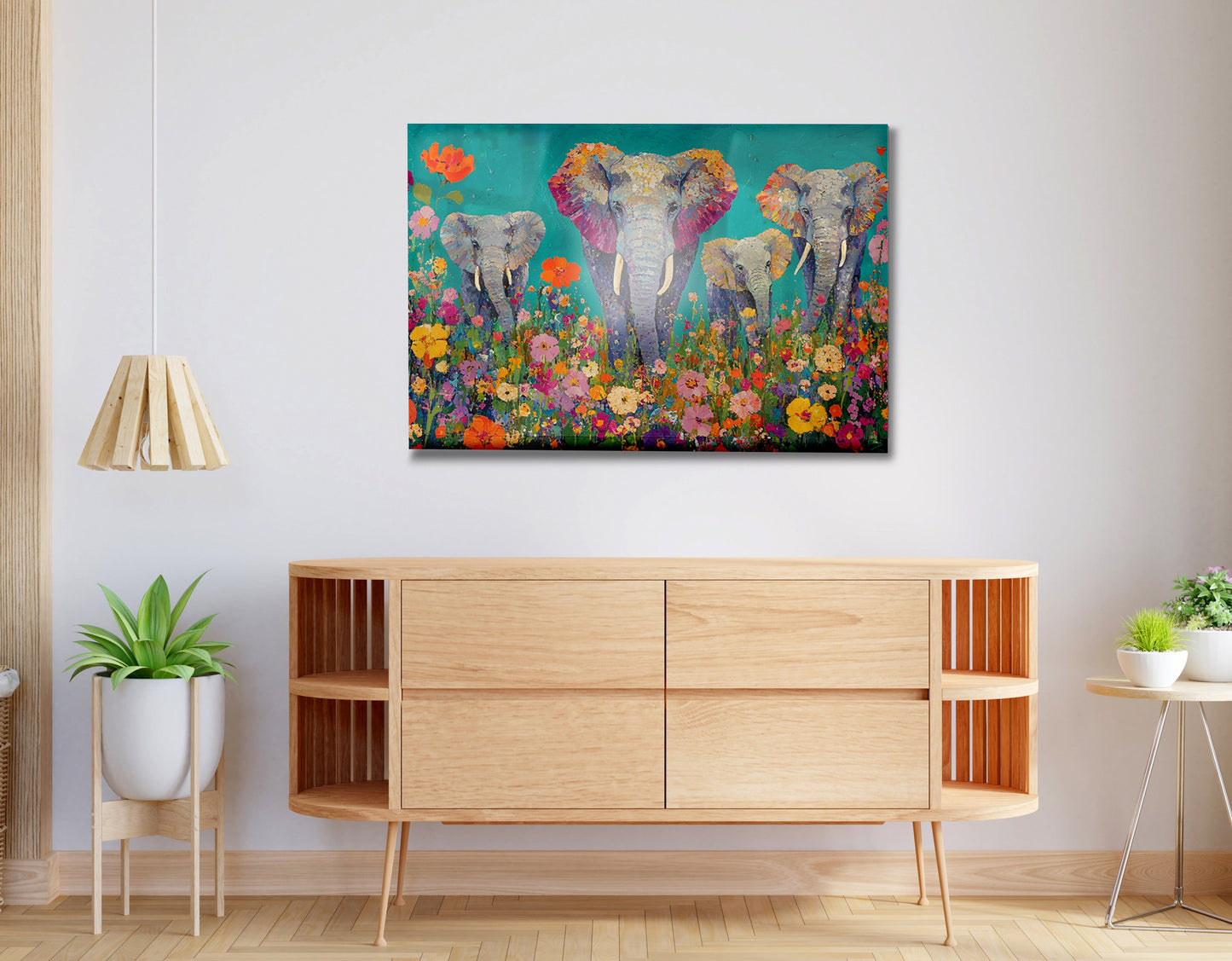 Elephant Floral Safari African American canvas print view 20