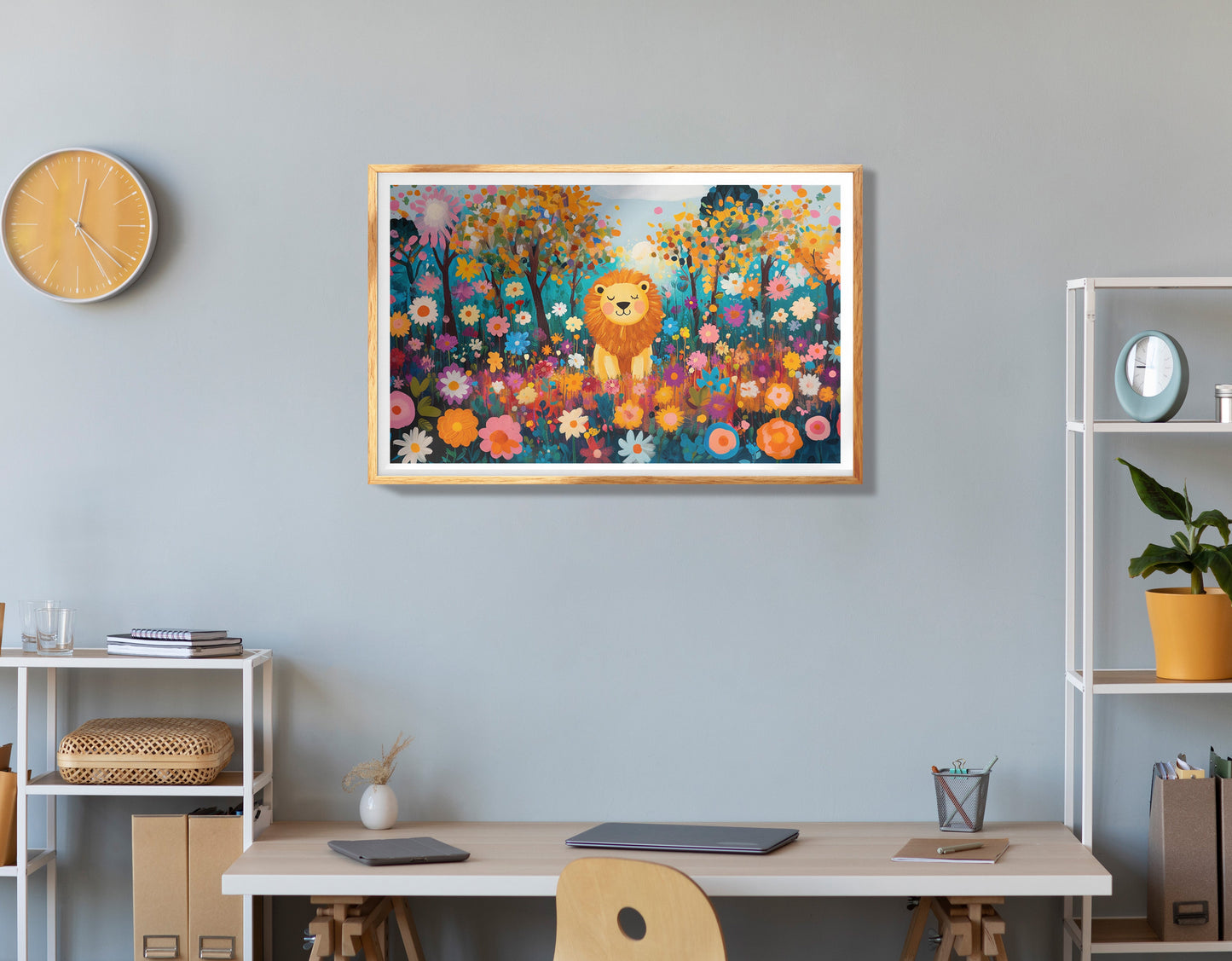 Elephant Pair Floral African American canvas print view 78