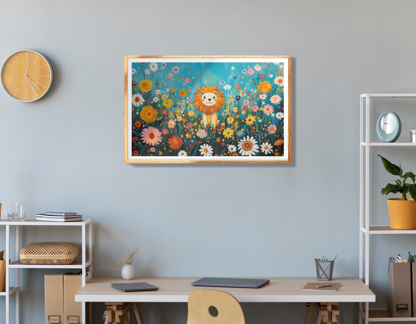 Giraffe Village Folk African American canvas print view 78