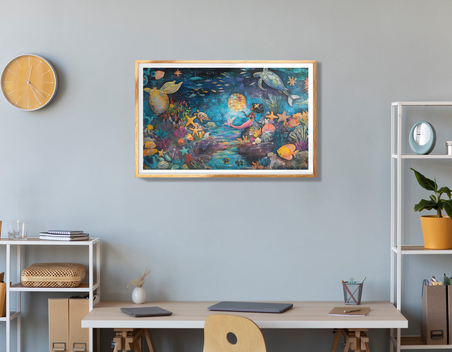 Elephant Floral Safari African American canvas print view 78