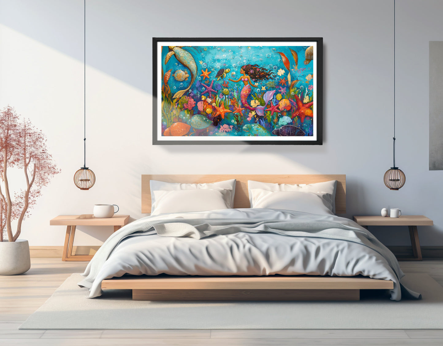 Black Mermaid Underwater Fantasy African American canvas print view 69