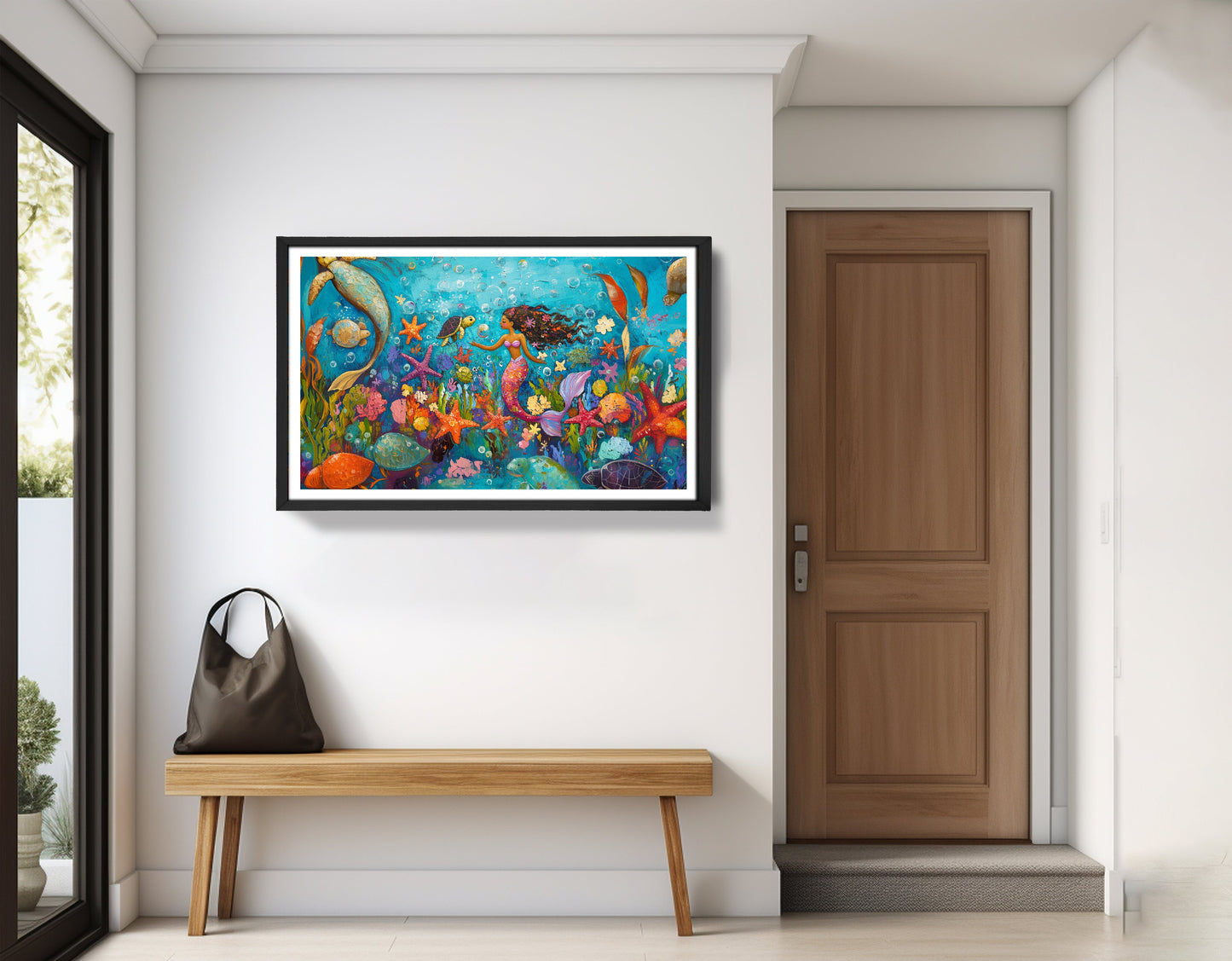 Black Mermaid Underwater Fantasy African American canvas print view 71