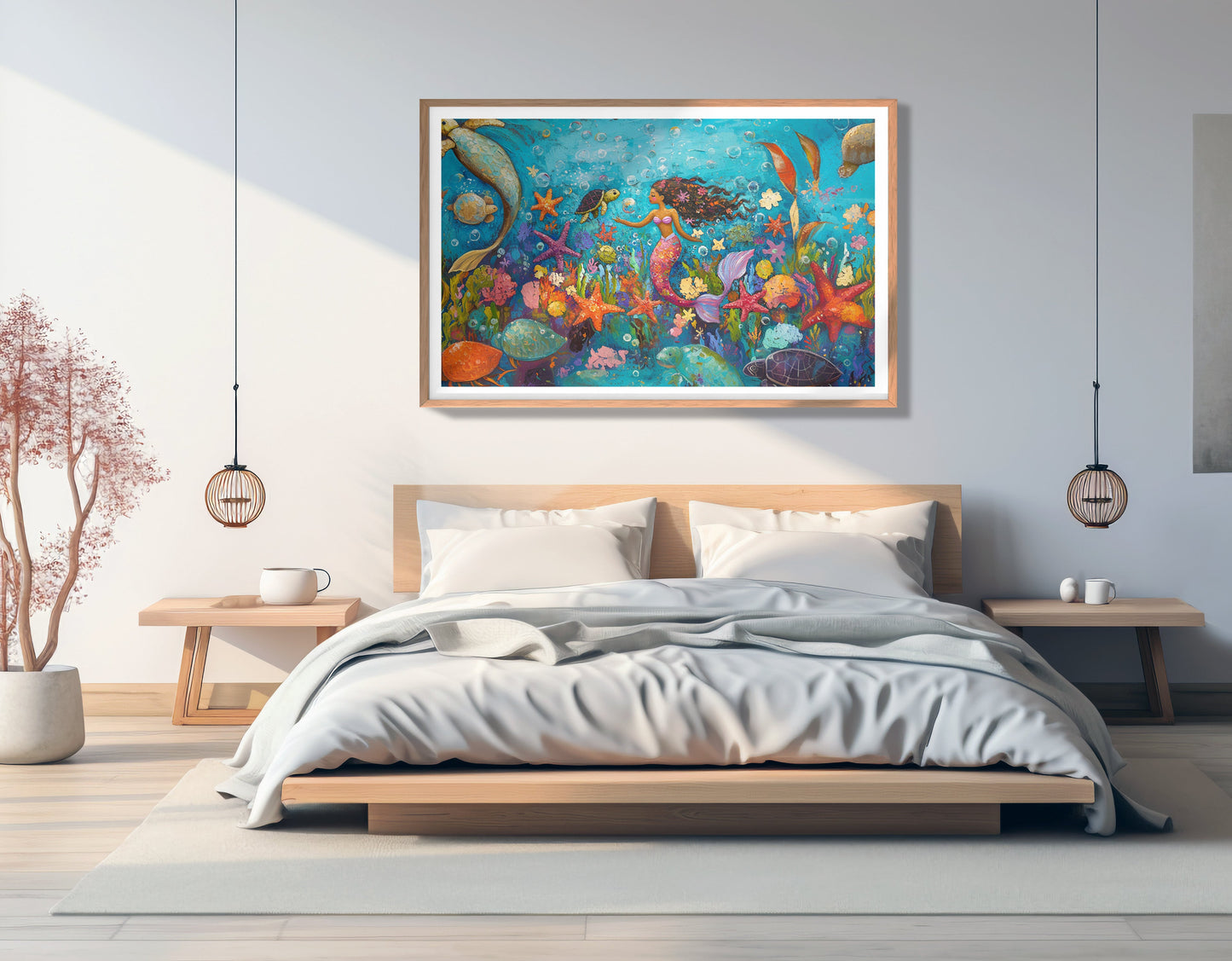 Black Mermaid Underwater Fantasy African American canvas print view 81