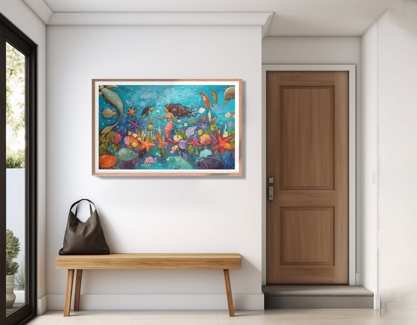 Black Mermaid Underwater Fantasy African American canvas print view 83