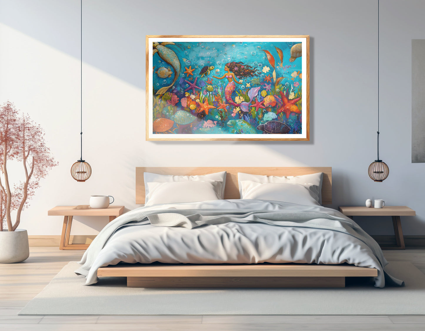 Black Mermaid Underwater Fantasy African American canvas print view 75
