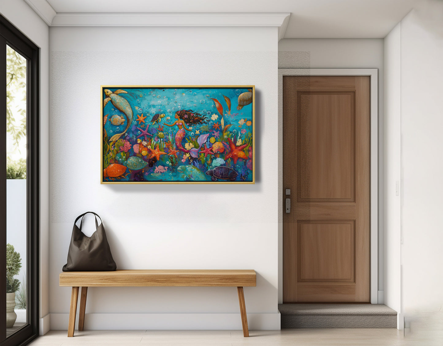 Black Mermaid Underwater Fantasy African American canvas print view 41