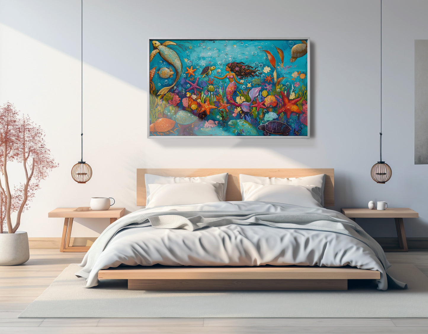 Black Mermaid Underwater Fantasy African American canvas print view 57