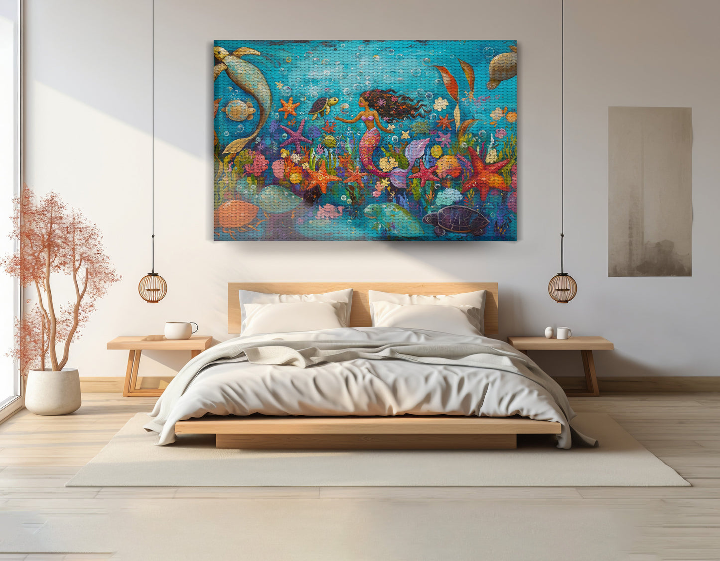 Black Mermaid Underwater Fantasy African American canvas print view 15