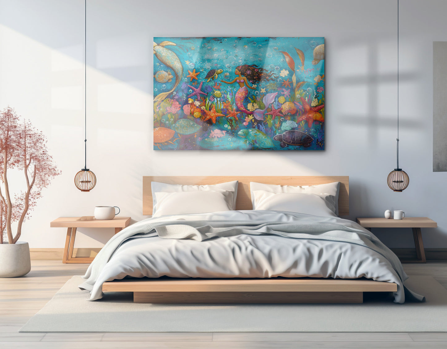 Black Mermaid Underwater Fantasy African American canvas print view 21