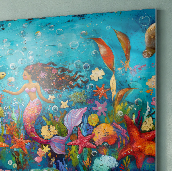 Black Mermaid Underwater Fantasy African American canvas print view 22
