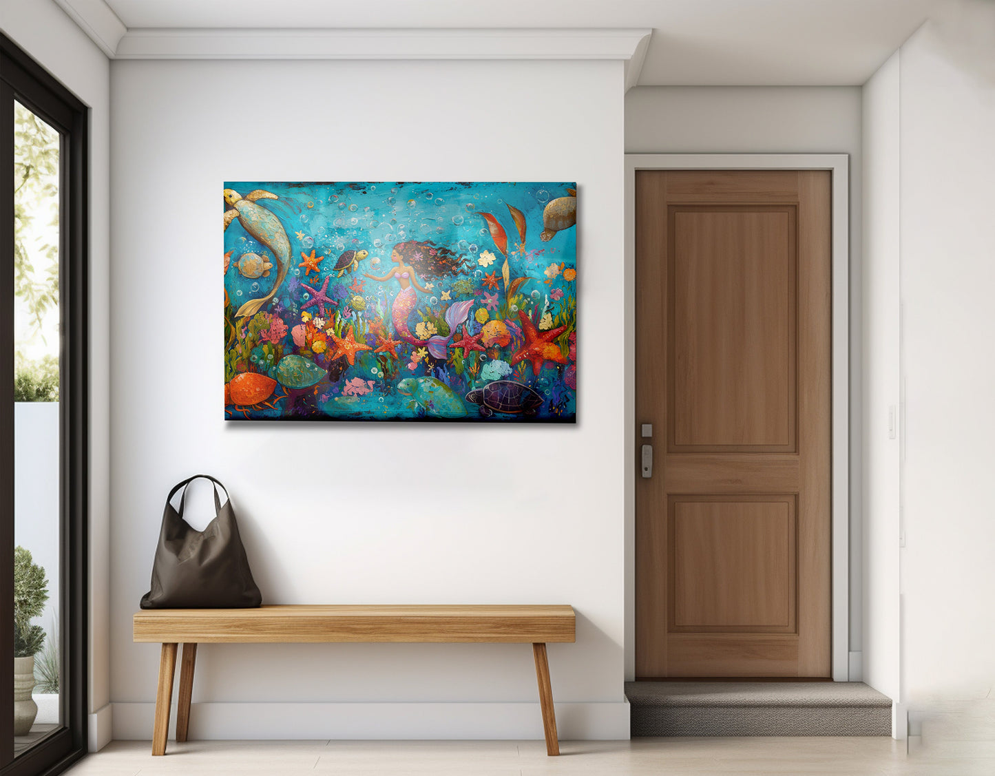 Black Mermaid Underwater Fantasy African American canvas print view 23