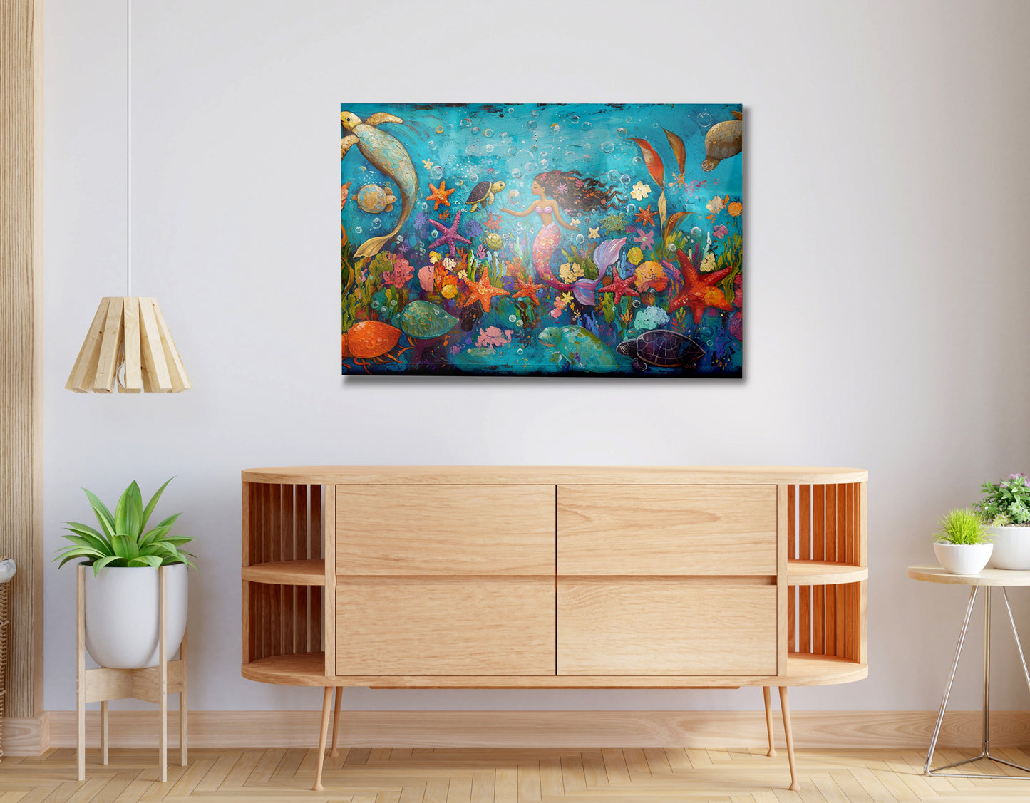 Black Mermaid Underwater Fantasy African American canvas print view 20