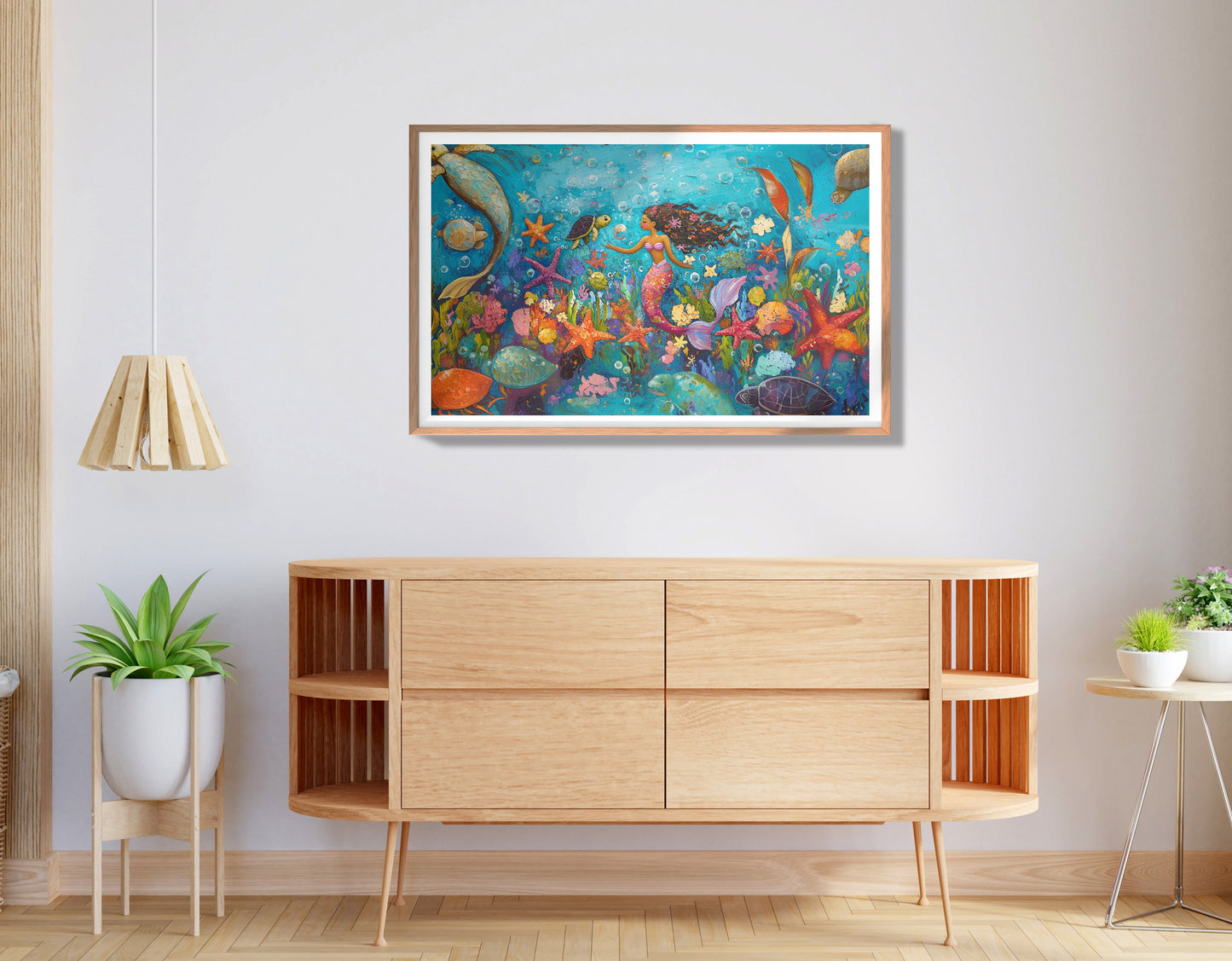 Black Mermaid Underwater Fantasy African American canvas print view 80